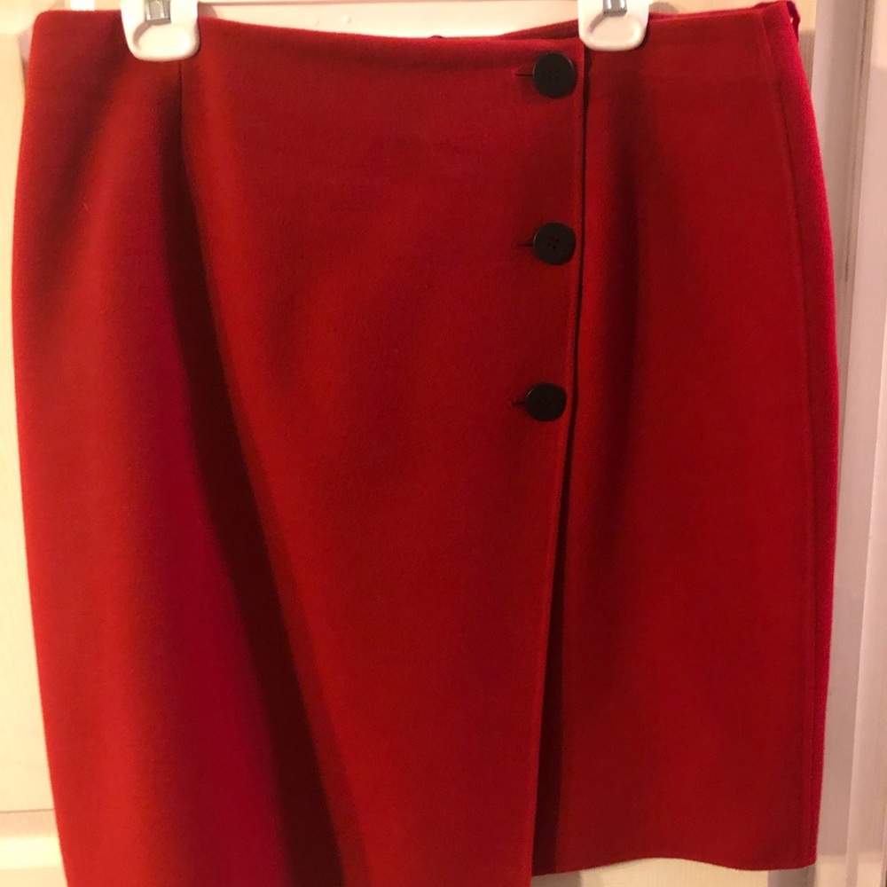 Wool Red Skirt